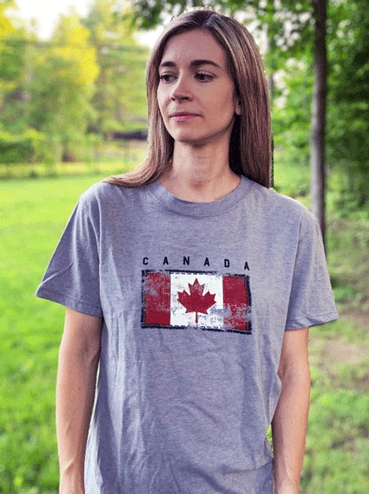 Canada Flag T-Shirt - Grey