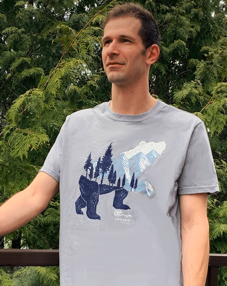 Ottawa Canada Bear T-Shirt - Grey