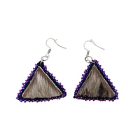 Beaded Sealskin Triangle Earrings - Kelly Ineak