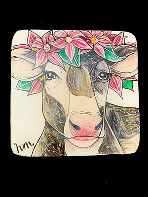 Bonnie The Cow - Wall Art Block