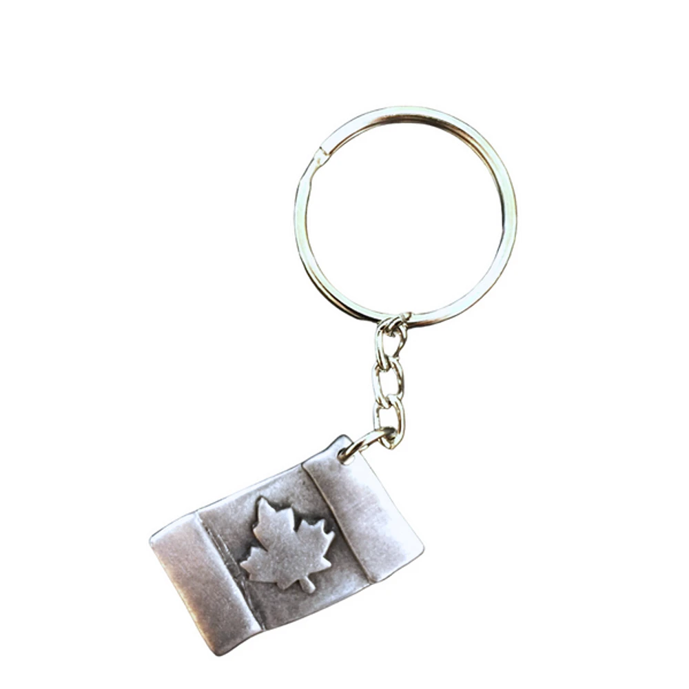 Canadian Flag Pewter Keychain