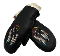 Dream Catcher Leather Mitts - Black