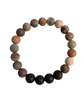 Men's Grounded Bracelet - Petrified Wood 10mm