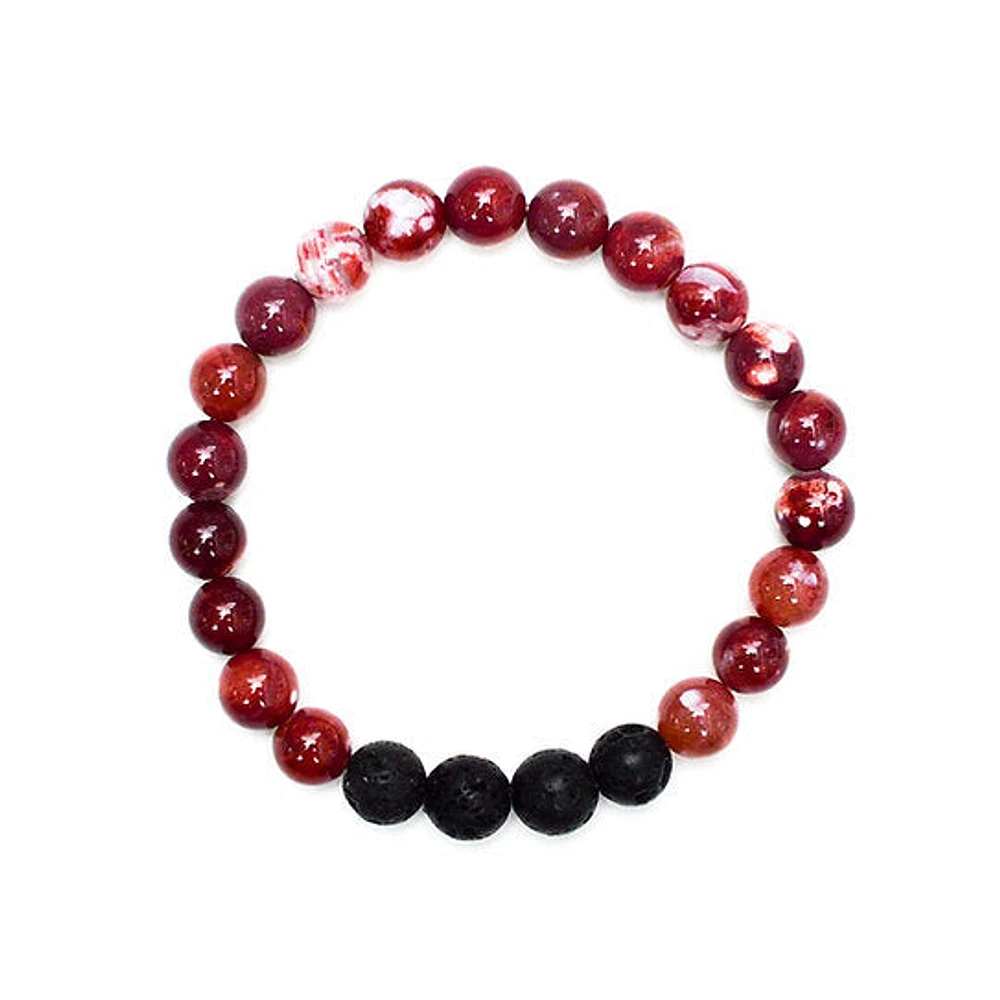 Empower Bracelet - Fire Agate 8mm