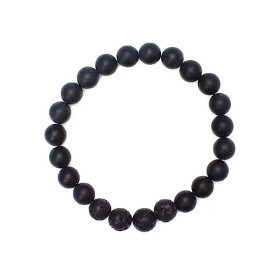 Warrior Bracelet - Matte Black Onyx 8mm