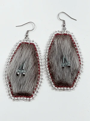 Beaded Sealskin Earrings