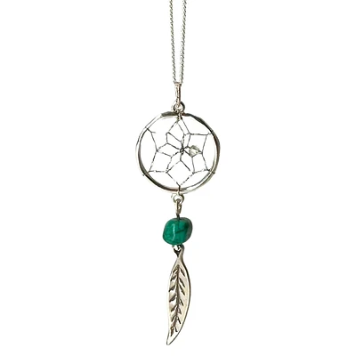 First Nations Dream Catcher Feathered Pendant