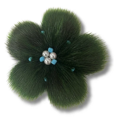 Green Sealskin Brooch- Sanija Padluq