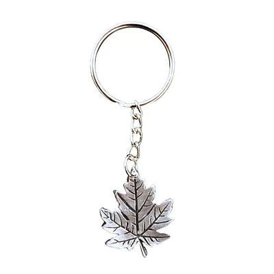 Maple Leaf Pewter Keychain