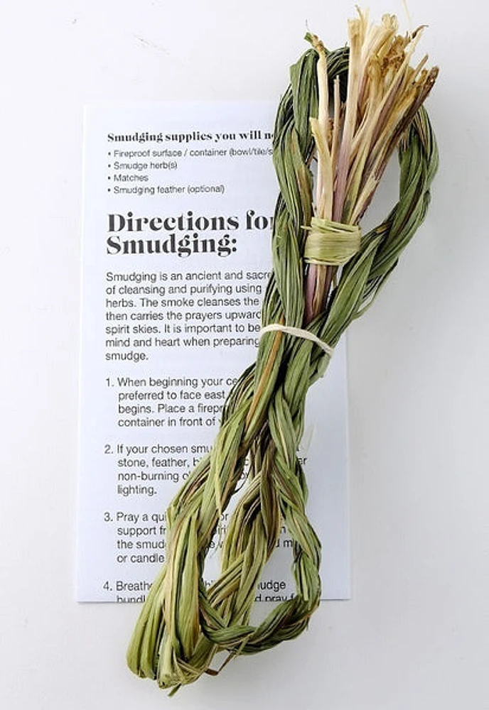 Traditional First Nations Smudge Braid- Sweetgrass