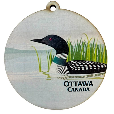 Ottawa Canada Loon Wood Ornament