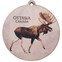 Ottawa Canada Moose Wood Ornament