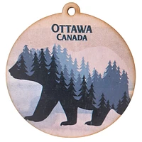 Canada Mountain Bear Wood Ornament