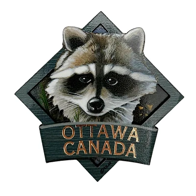 Ottawa Canada Raccoon - Wooden Magnet