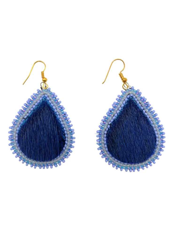 Beaded Sealskin Earrings - Michelle Audlaluk