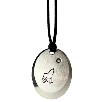 Silver Wolf Necklace - Double