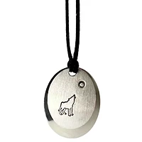 Silver Wolf Necklace - Double