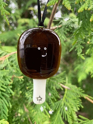 Fused Glass Maple Taffy Ornament