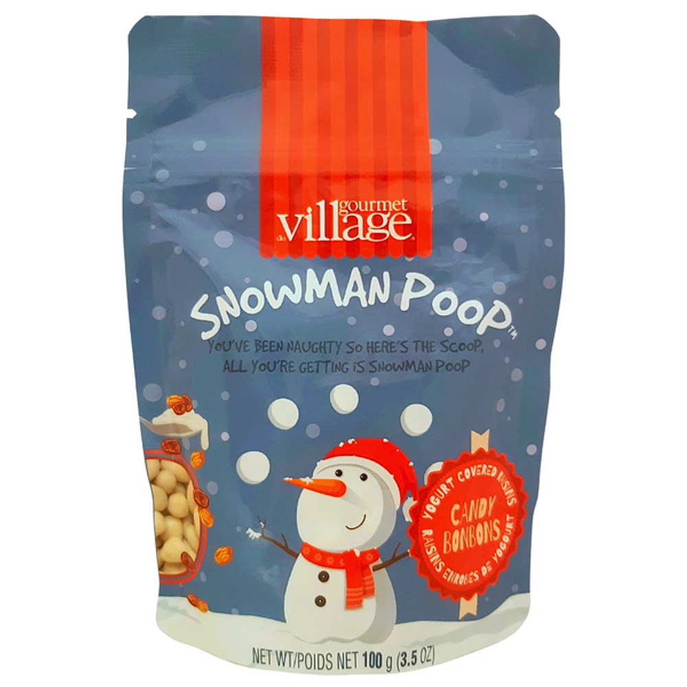 Snowman Poop Yogurt Raisins