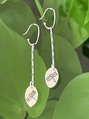 Silver Dragonfly Earrings