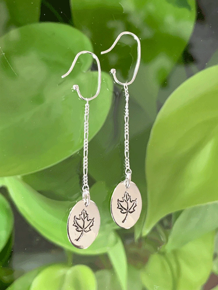 Silver Maple Leaf Earrings