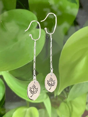 Silver Maple Leaf Earrings