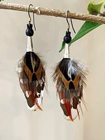 First Nations Cone Feather Earrings