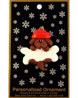 Brown Dog & Bone Ornament