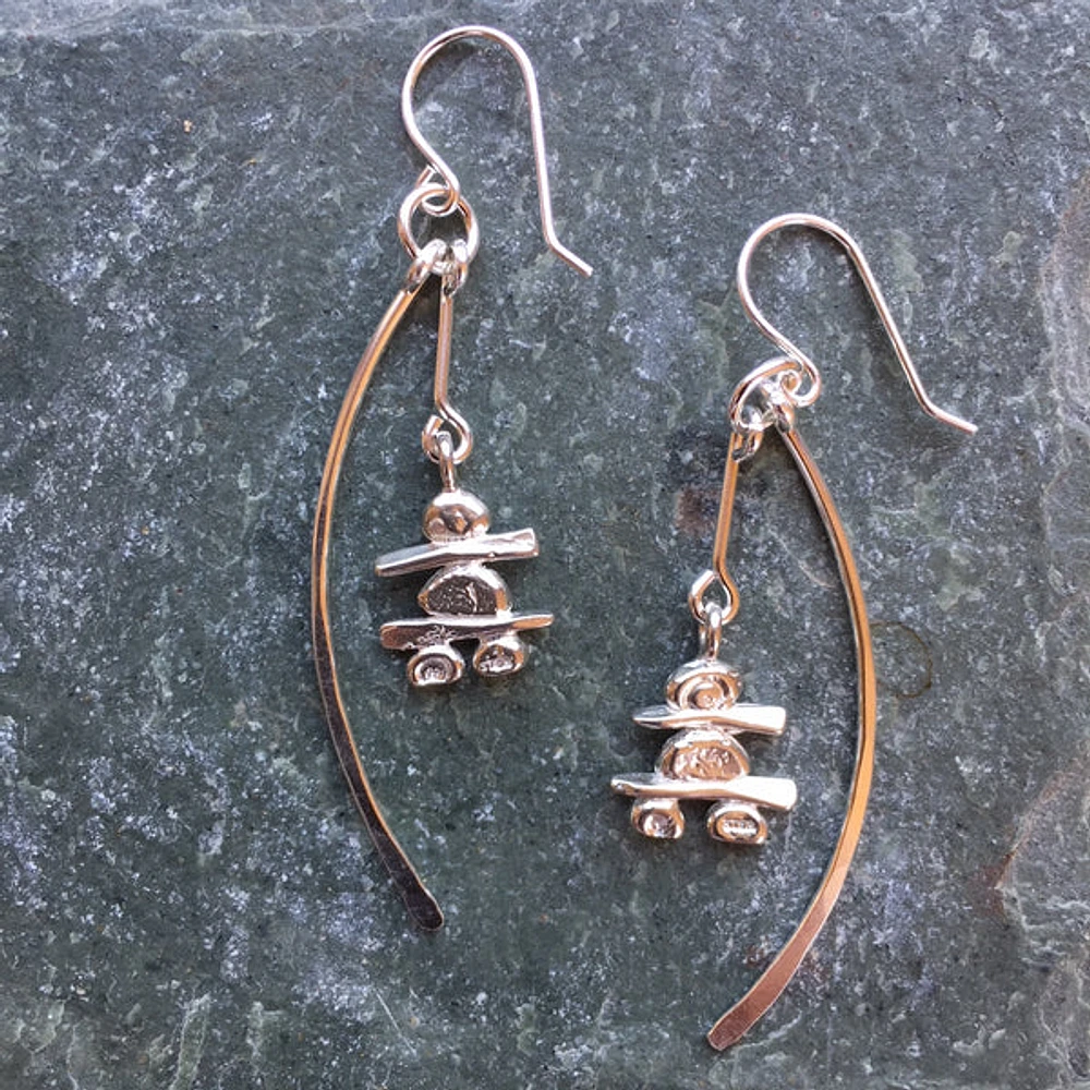 Inukshuk Feather Earrings