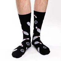 Men's Bowling Black Crew Socks