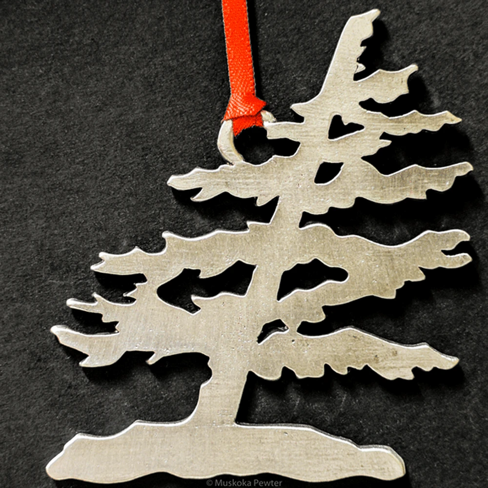 Windswept Pine Pewter Ornament