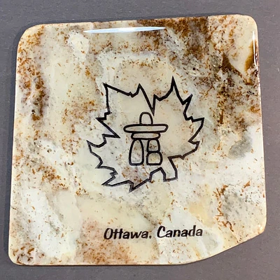 Ottawa Canada Maple Leaf Inukshuk Coaster