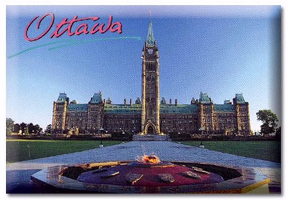 Parliament Building Eternal Flame - Photo Magnet