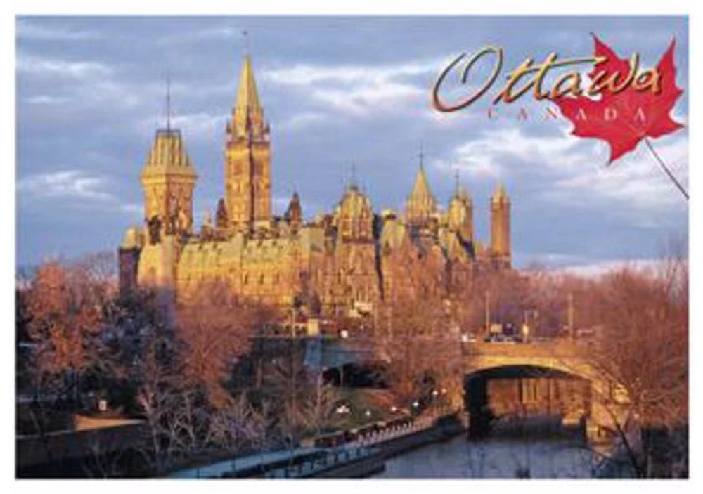 Rideau Canal and Parliament - Postcard