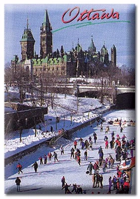 Skating on the Canal - Photo Magnet