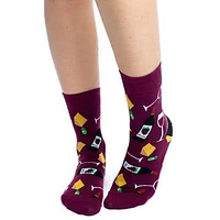 Women's Wine & Cheese Crew Socks