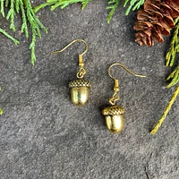 Gold Acorn Earrings