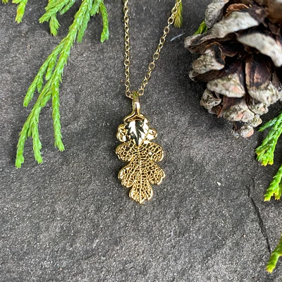 Gold Oak Leaf Pendant