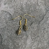 Gold Pine Cone Earrings