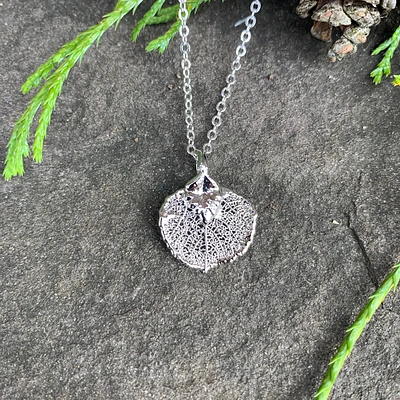 Silver Aspen Leaf Pendant