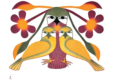 "Resplendent Owls" - Kenojuak Ashevak