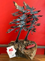 Windswept Pine & Canoe Sculpture