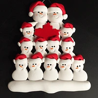 Maple Leaf Snowman Family of Thirteen Ornament