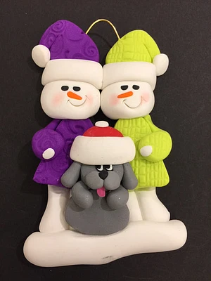 Couple with Dog Ornament