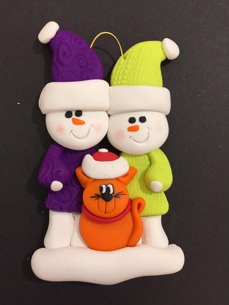 Couple with Orange Cat Ornament
