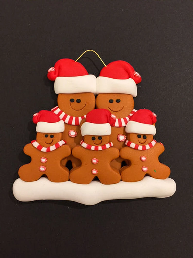 Ginger Bread Family of 5 Ornament