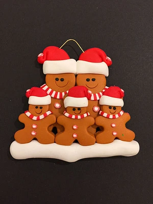 Ginger Bread Family of 5 Ornament