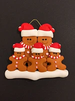 Ginger Bread Family of 5 Ornament