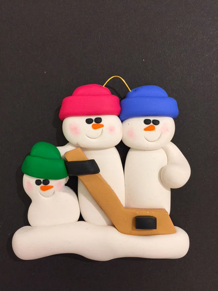 Hockey Family of 3 Ornament