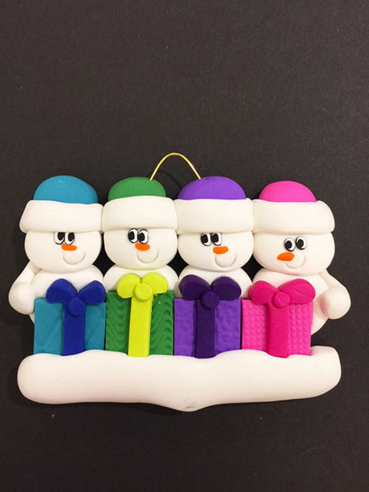 Present Family of 4 Ornament
